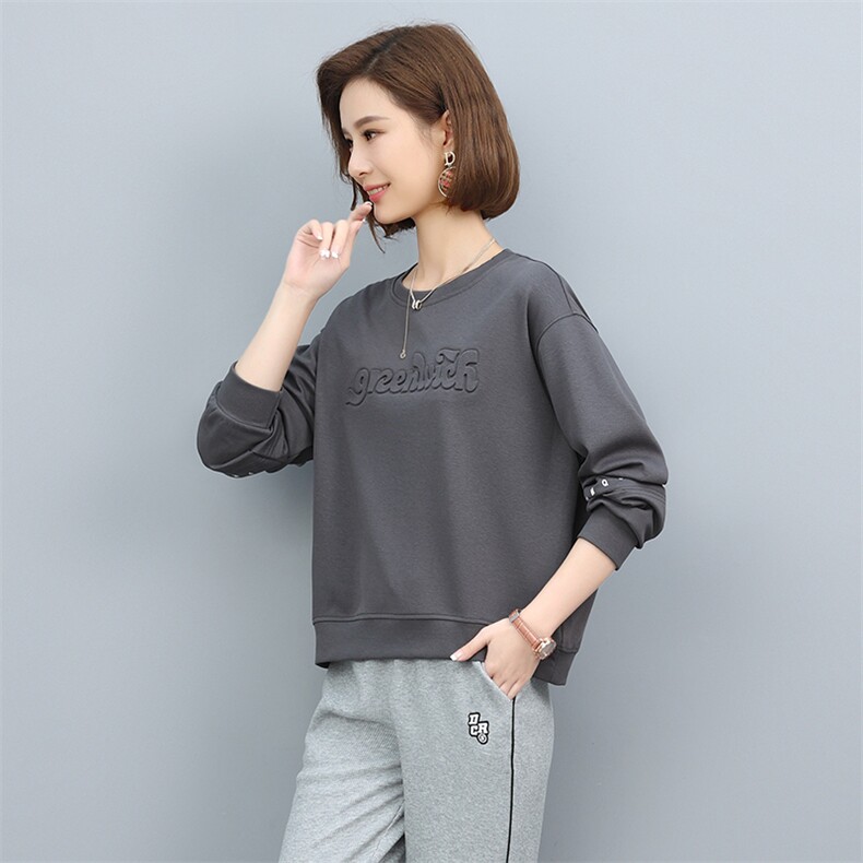 卫衣女2021早秋新款韩版宽松短款时尚春秋薄款休闲洋气减龄上衣潮,女装卫衣/绒衫,玛其路