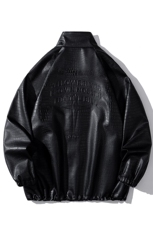 白底鳄鱼纹钢印四芒星图案设计潮流大码M-5XL夹克男JK77739P85控，男装夹克，星座227-7