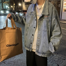 男装牛仔外套2026春秋季油画印花男生翻领夹克XZ514-2-N86-P88，男装工装外套，星座514-2(原B239)