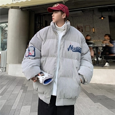 网络图现货美式潮牌灯芯绒刺绣加绒加厚宽松棉服JM8055-P75，男装棉衣，星座715-7