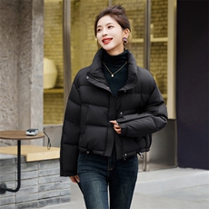 短款羽绒服女2024年冬季新款立领短款宽松面包服羽绒服，女装羽绒服，美沁
