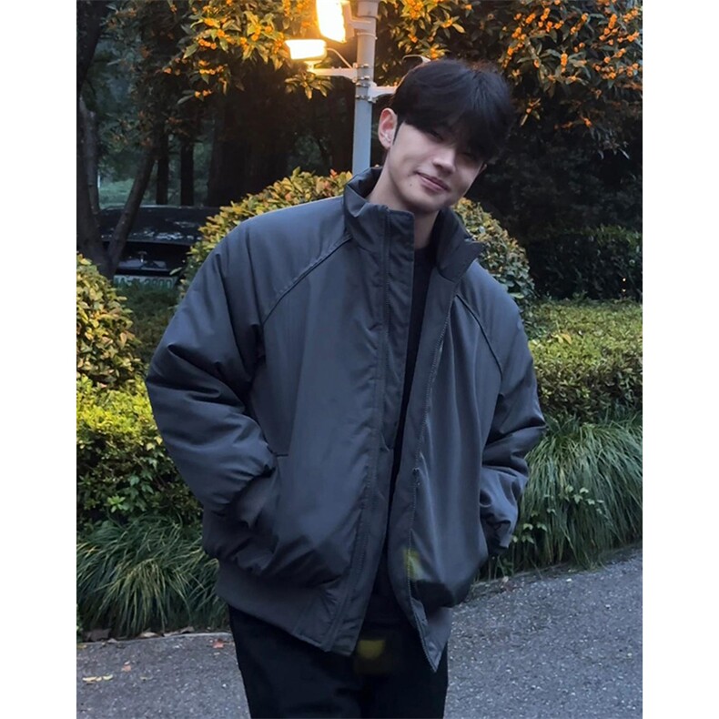 现货美式高街休闲棉衣夹克三防立领纯色户外工装加厚棉服外套,男装夹克,电商A486