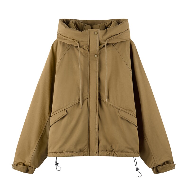 叶笙衣82550带帽拉链棉衣,女装棉衣/棉服,叶笙衣