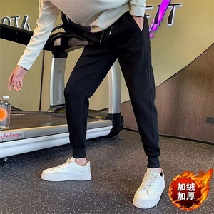秋冬款休闲卫裤男士潮牌运动裤束脚韩版修身潮流加绒百搭男裤图片