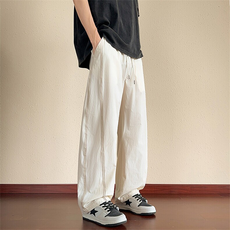 冰丝休闲裤夏季新款直筒宽松阔腿长裤凉感弯刀裤A436-2585-P40,男装休闲裤,电商A436