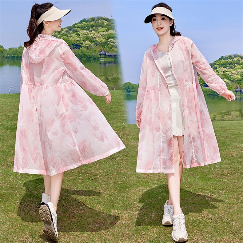 防晒衣外套女中长款2025夏季新款RF2C290-5833#-P95-K148，女装防晒衣，蝶眷