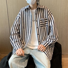 春夏条纹高质量口袋衬衫开衫A1146p42，男装衬衫，星座1013