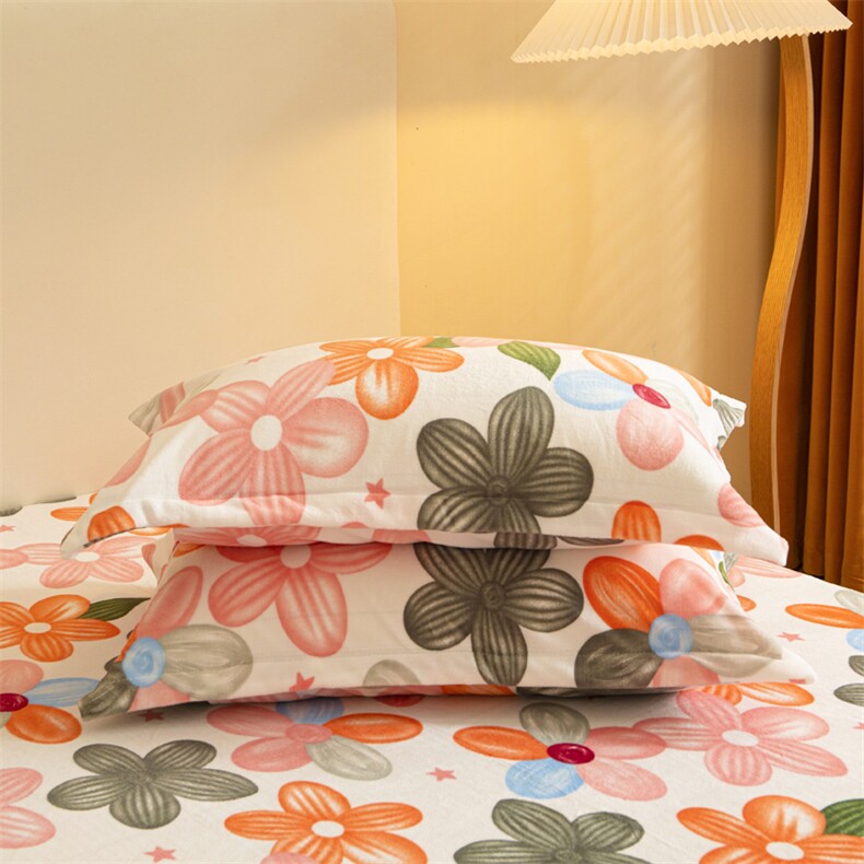 新款双面印花牛奶绒单枕套系列，床品套件，一起卖家纺