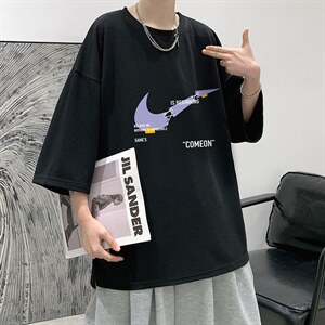 Q11259-P30春夏季七分袖t恤男大码五分袖男短袖中袖大皂风，男装T恤，电商A040