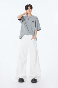 2025新款宽松休闲裤男韩版潮流夏季薄款坠感阔腿拖地裤YD6615-P70图片