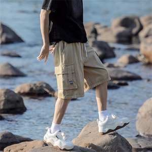 水洗纯棉直播品质~日系工装短裤男夏季宽松直筒五分裤 A404P45图片