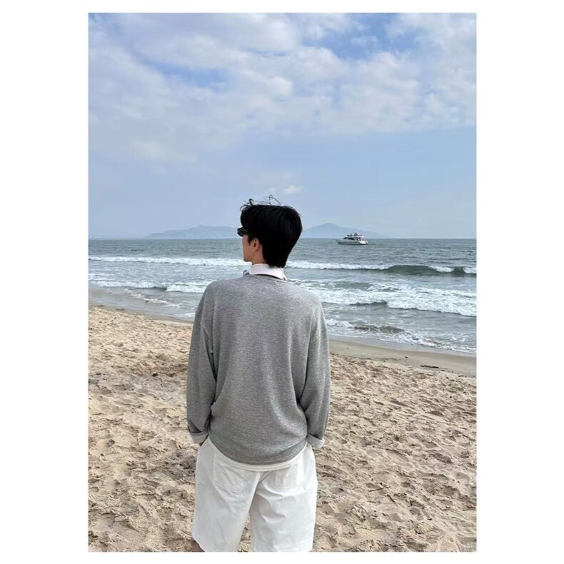 假两件华夫格亨利衫男夏季薄款长袖t恤韩版潮牌卫衣春秋季打底衫,男装针织衫/毛衣,星座1210-1