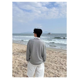 假两件华夫格亨利衫男夏季薄款长袖t恤韩版潮牌卫衣春秋季打底衫图片