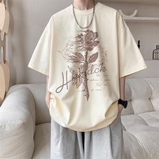 图案已注册夏季街头青年百搭短袖T恤男潮宽松半袖打底衫D022/P25，男装T恤，电商B209
