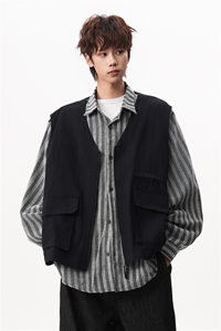 8XL-M 特大码衬衫男假两件拼接衬衫新中式坎肩马甲外穿CS508TP68图片