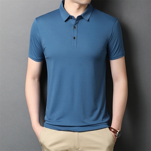 爸爸夏装短袖t恤中老年冰丝中年人polo衫男士夏季男装上衣服