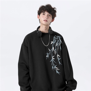 抖音品质秋季新款风纯棉印花宽松圆领卫衣wycm262特批28-控49图片