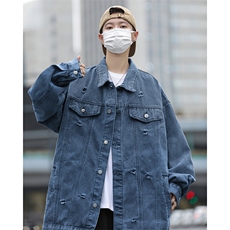 牛仔外套男秋季高街休闲夹克港风休闲工装上衣服JK0857-P68，男装夹克，星座308B-1