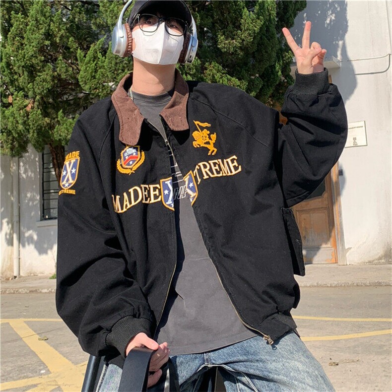 2025美式复古哈灵顿夹克春做旧高级感夹棉工装外套男JK1170-P108,男装夹克,星座1103-3