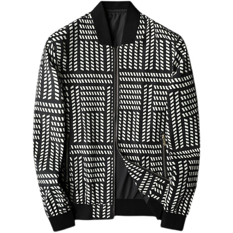 2022春季新款男士加肥加大码夹克外套M-6XL立领D203-1101，男装夹克，钱塘6015（原D203）