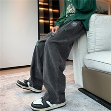 阔腿裤美式街头oversize宽松直筒牛仔裤男ins长筒裤潮K4137-P48，男装牛仔裤，星座512-2