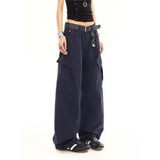 美式微喇叭牛仔裤男女复古cleanfit水洗棉工装裤子K90066-P60网图，男装牛仔裤，电商B245