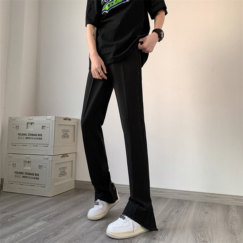 现货夏季高街vibe开叉排扣高级感休闲裤男修身西裤女KK344-P55,男装西裤,星座205