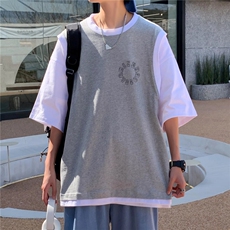 夏季潮牌男士短袖假两件t恤男潮流上衣服情侣半袖体恤衫T586P25，男装T恤，星座1116-2