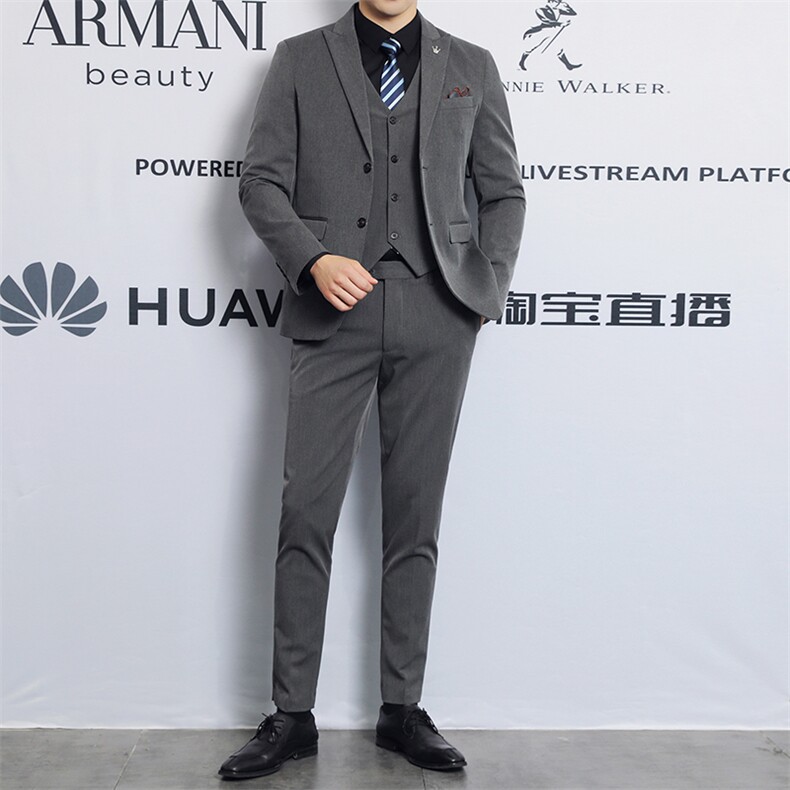 2025新款双排扣三件套装商务休闲西服2205-P220,男装西服,星座311B
