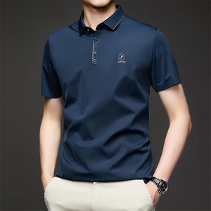 无痕polo衫中年商务休闲男装夏季新款男士短袖T恤半袖翻领上衣服图片
