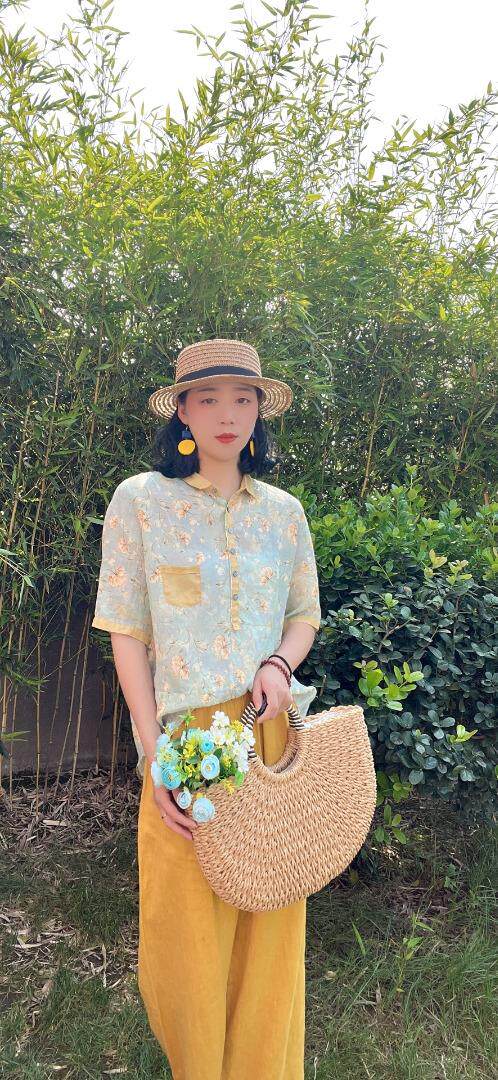 纯苎连衣裙小衫裤子裙子衬衣 时尚风 风淑女风休闲风，女装连衣裙，川哲