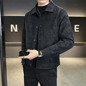秋季2025新款男士外套翻领高端麂皮夹克上衣服 A313-5889-P145图片