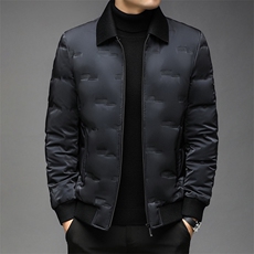中年男冬季休闲爸爸冬装保暖可卸领外套羽绒服棉衣QLMF8068-P300，男装羽绒服，电商B212（原钱塘6029）