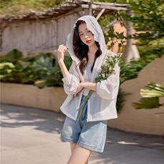 2026夏季新款女轻薄透气麻料蕾丝防晒衣，女装防晒衣，可可小西