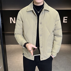 新款男士小翻领羽绒服夹克加厚防寒309B-3-81061-P195，男装夹克，星座1409-3