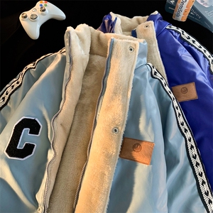双面穿PU皮衣外套棉衣男加绒情侣棉服面包服棉袄女3323-P90控128图片