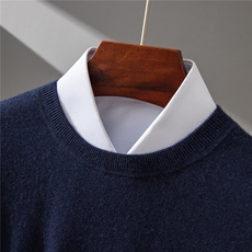 2025秋冬百搭时尚简约秋冬新款圆领羊绒衫，男装羊绒套衫，牧群羊绒