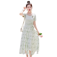 网红炸街时尚套装女夏漂亮洋气2024新款气质女神范立体花朵套装裙，女装套装/套裙，慧尚依恋