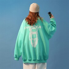 中性风2026秋装潮牌太空人卡通印花情侣卫衣外套G940P38，女装短外套，电商A339