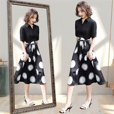 [现货】2021新款职业风连衣裙OL风中长款修身显瘦连衣裙，女装连衣裙，江南女神