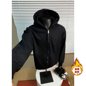B221 美式休闲宽松连帽真超柔加厚加绒开衫卫衣 SY2435-特P58控98图片