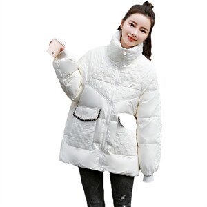 羽绒服女款冬2021年新款加厚面包服立领时尚宽松冬季外套潮图片