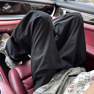 夏季裤子男简约小众设计休闲裤男士立体剪裁大口袋阔腿弯刀裤男潮图片
