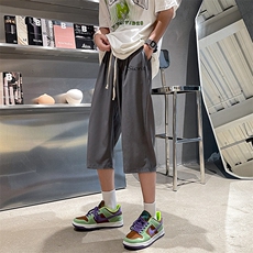 QK72098-P25冰丝七分裤男大码速干短裤男五分裤港风，男装休闲裤，电商A040
