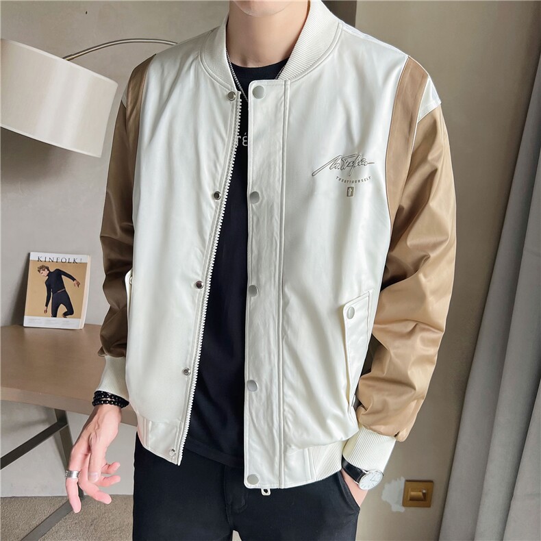 店主风男士日系休闲印花棒球服时尚潮流亮面夹克外套JK059-P145,男装夹克,电商A413