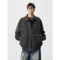 加棉特批100JK2563特P85控158棉服外套男流拉链皮夹克男100聚酯，男装夹克，电商B370