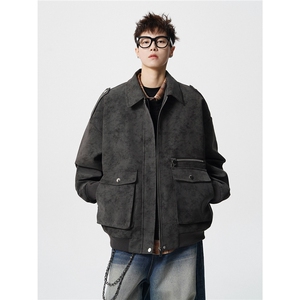加棉特批100 JK2563特P85控158棉服外套男流拉链皮夹克男100聚酯图片