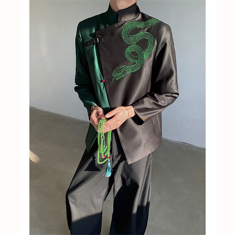 现货！25新中式设计感蛇图腾礼服西装外套XZ98-P158,男装西服,电商B288