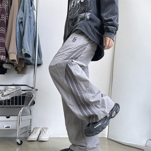 降落伞兵裤子男美式冲锋裤街舞阔腿裤速干潮牌工装裤Q1188-P43图片