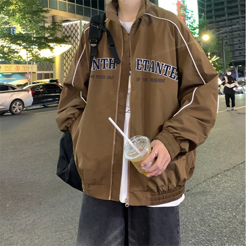 港风秋款夜景字母印花时尚百搭防水夹克A247-F345 特批65控98图片
